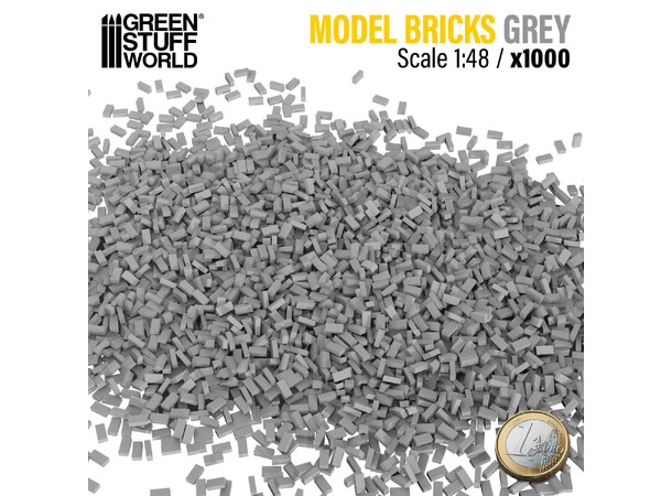 Model Bricks Grey 1:48 - 1000 stk Green Stuff World 