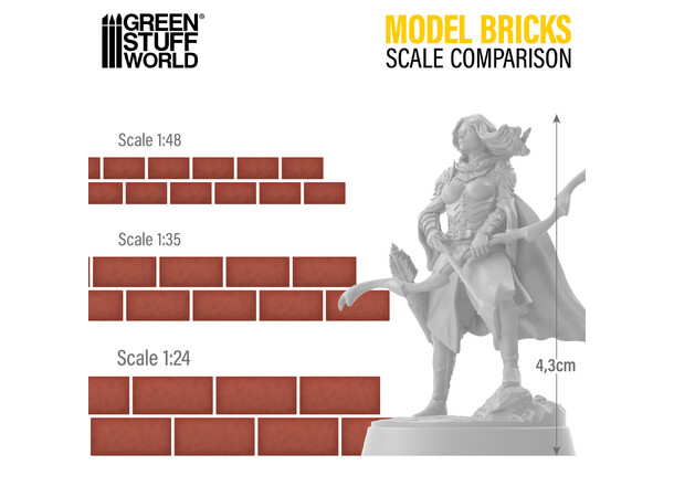 Model Bricks Grey 1:48 - 1000 stk Green Stuff World 