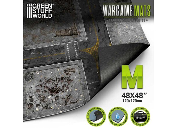 Neopren Mat 4x4 Ground Zero District Green Stuff World - 120 x 120 cm 