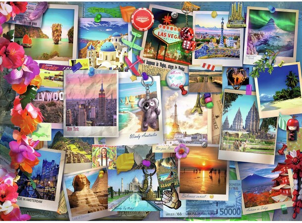 World Travel Pinboard 500 brikker Puslespil - Ravensburger Puzzle 