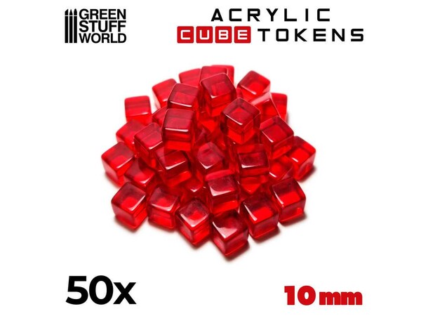Acrylic Cube Tokens - Rød Green Stuff World 