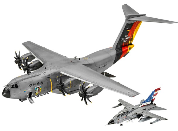 Air Defender-sæt Airbus A400M & Tornado Revell 1:144 byggesæt 