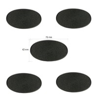 Plastbaser Sort Oval 75x42 mm (5 stk) 