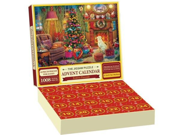 Puslespil Julekalender Merry Christmas 1008 dele – Advent Calendar 