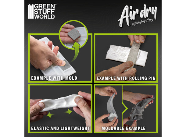 Air Dry Foam Clay 250g - Black Green Stuff World 