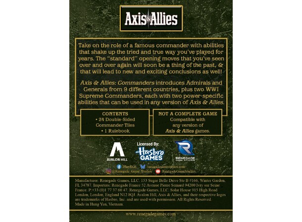 Axis & Allies Commanders Expansion Ekspansion til Axis & Allies 