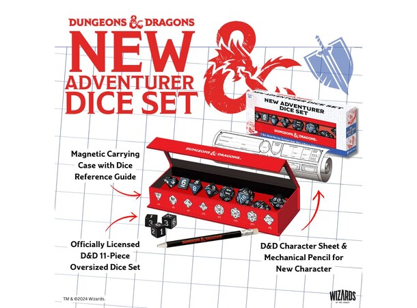 D&D New Adventurer Dice Set - Sort 