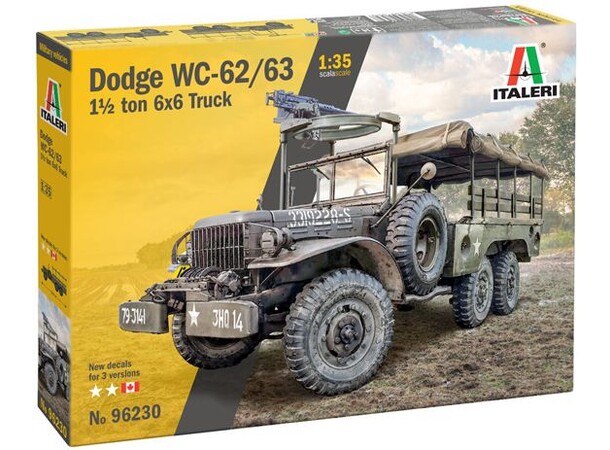 Dodge WC62/63 1.5 ton 6x6 Truck Italeri 1:35 Byggesæt 