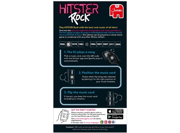 Hitster Rock Selskabsspil Dansk udgave 