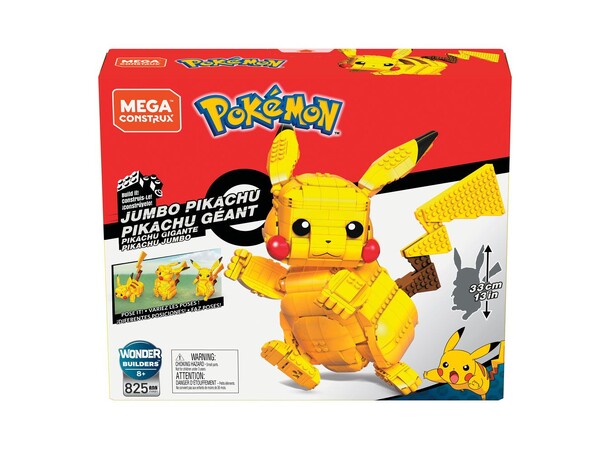 Mega Bloks Pokemon Jumbo Pikachu 825 brikker - 33 cm 