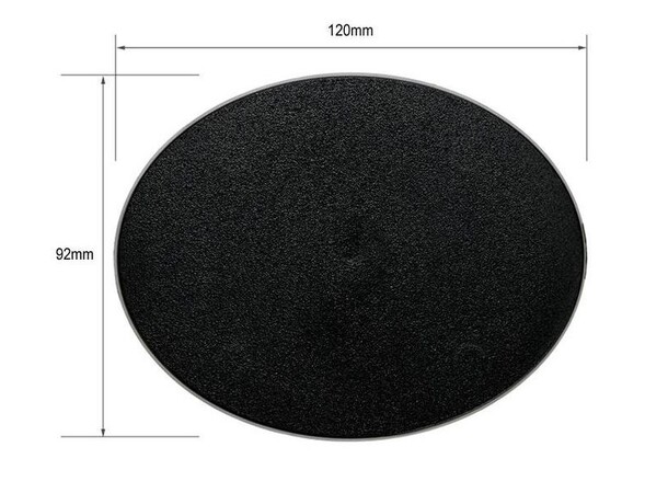 Plastbaser Sort Oval 120x92 mm (1 stk) 