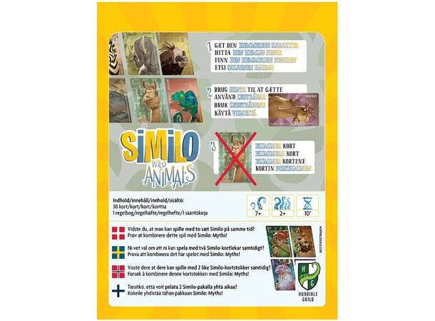 Similo Wild Animals Kortspil Dansk udgave 