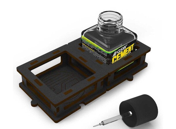 Square Bottle Holder for Cement Glue Green Stuff World 