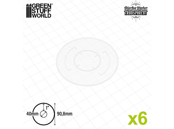 Clear Objective Markers for Kill Team x6 Green Stuff World 