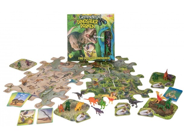Gemmeleg i Dinosauer Parken Brætspil Dansk udgave 