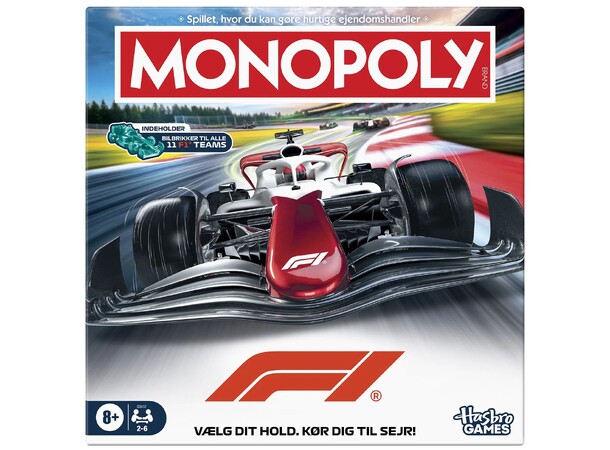 Monopoly Formula 1 Brætspil Dansk udgave 