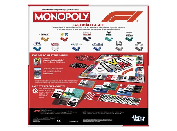 Monopoly Formula 1 Brætspil Dansk udgave 