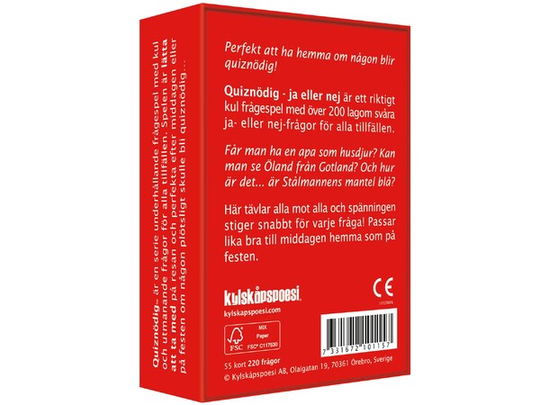 QuizNödig Ja eller Nej - SVENSK 