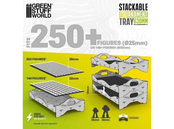 Stackable Tournament Tray 630mm Green Stuff World 