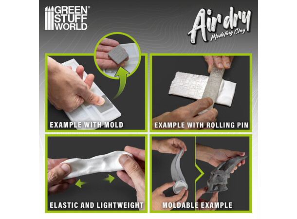 Air Dry Foam Clay 250g - Grey Green Stuff World 