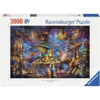 Dragons Library 3000 brikker puslespil Ravensburger puslespil