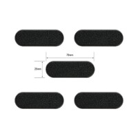 Plastbaser Sort Oval 70x25 mm (5 stk) 