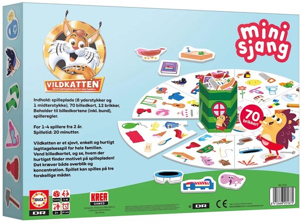 Vildkatten Minisjang Børste Brætspil Dansk udgave 