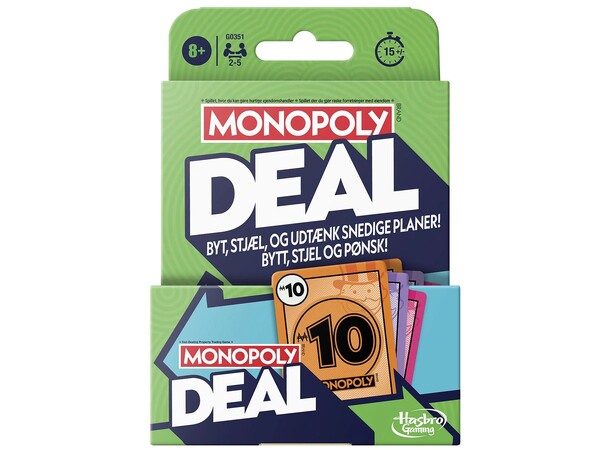 Monopoly Deal Refresh Kortspil Dansk udgave 