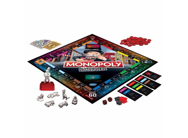 Monopoly Sore Losers Brætspil Dansk udgave 