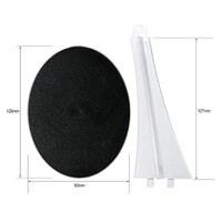 Plastbaser Sort Oval 120x92/Flying Stem 