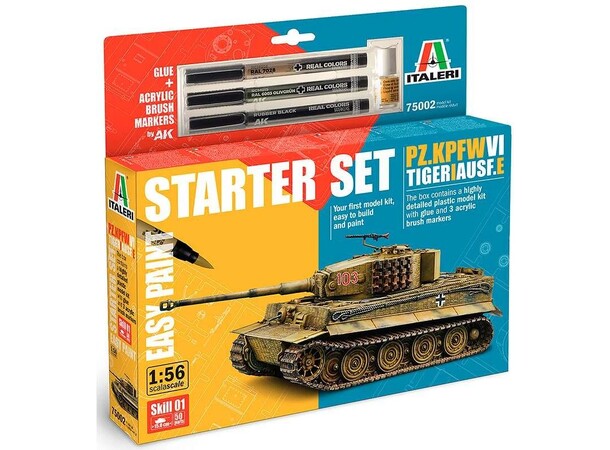 Pz. kpfw VI Tiger I Ausf. E Starter Set Italeri 1:56 Byggesæt 
