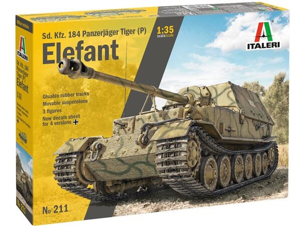 Sd Kfz 184 Panzerjäger Tiger Elefant Italeri 1:35 byggesæt 