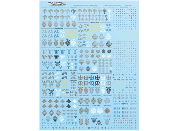 Dwarven Mountain Holds Transfer Sheet Warhammer The Old World 
