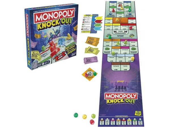 Monopoly Knockout Brætspil Dansk udgave 