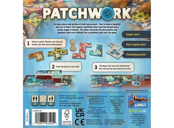 Patchwork Revised Edition Brætspil 