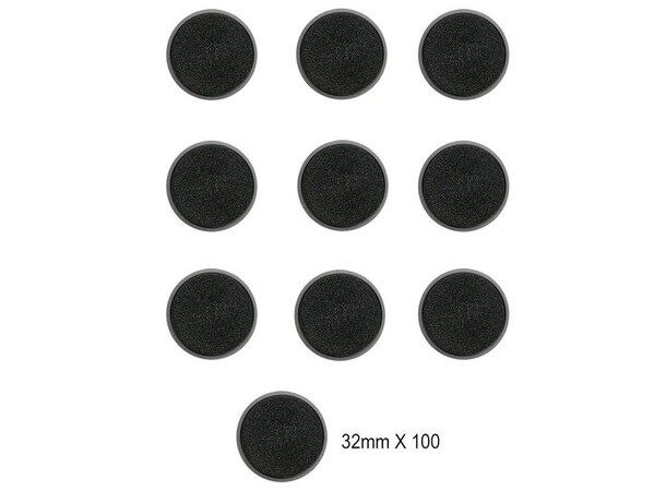 Plastbaser Sort Rund - 32 mm (100 stk) Citadel 
