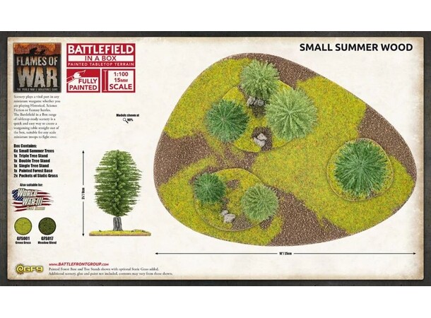 Terrain Small Summer Wood Færdigmalet - Battlefield in a Box 