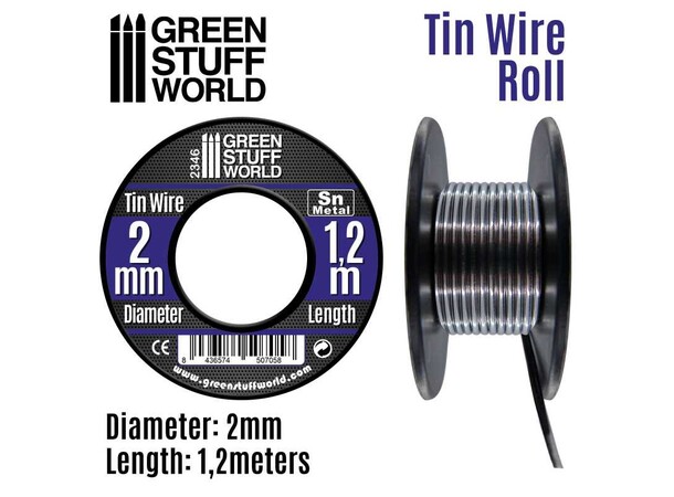 Flexible Tin Wire Roll - 2mm (1,2 meter) Green Stuff World 