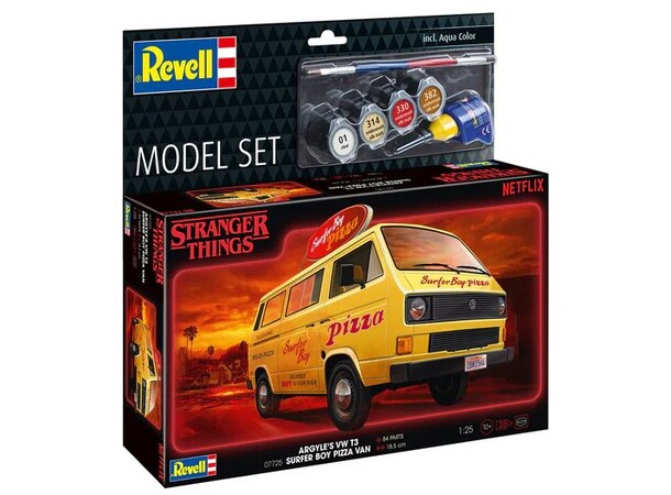 Stranger Things VW T3 Bus Surfer Boy Revell 1:25 byggesæt 