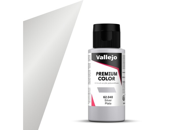 Vallejo Premium Sølv 60 ml Premium Airbrush Color 